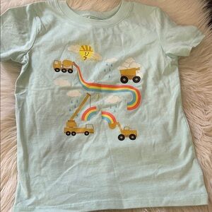 Cat & Jack Mint Green Construction Rainbow Tee